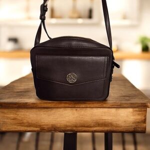 Kate Landry Dark Brown leather Crossbody Bag